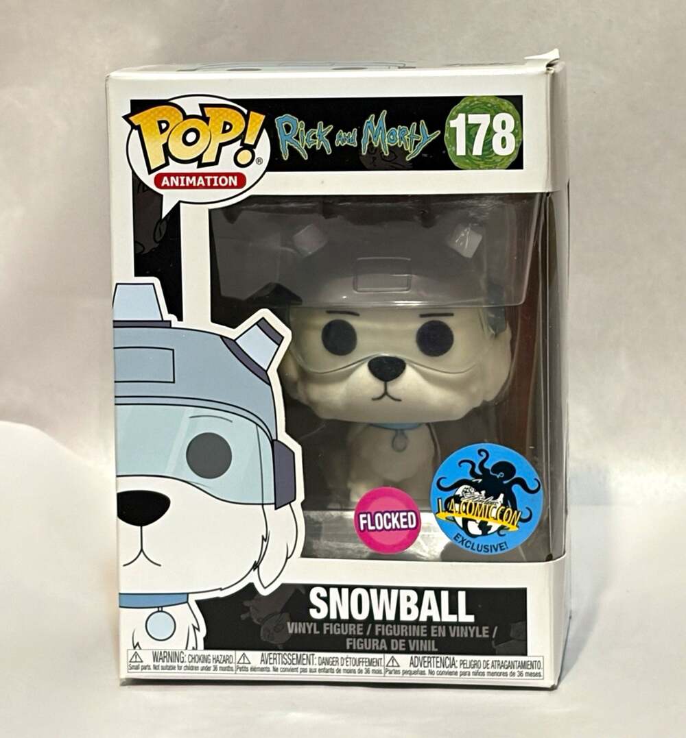 Funko Pop! Animation Rick and Morty Snowball #178 Flocked LA Comic Con Excl